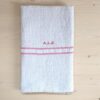 ALDIN ワッフルバスタオル（beige - red）