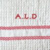 ALDIN ワッフルバスタオル（beige - red） - 画像 (2)
