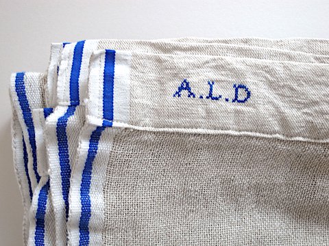 ALDIN Wガーゼブランケット（beige x blue）