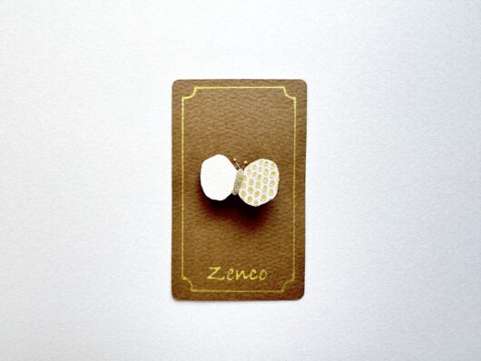Zenco レザーブローチ・てふてふ